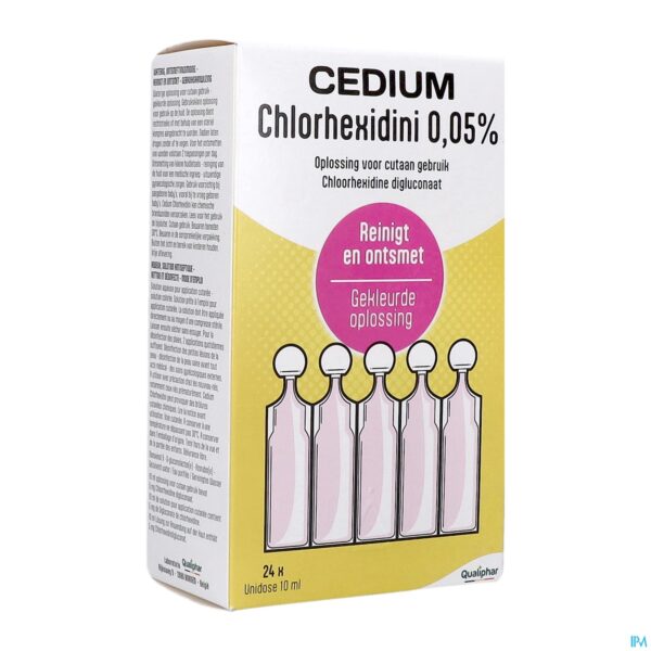 Packshot Cedium Chlorhexidini 0,05 % 24x10ml Packshot Cedium Chlorhexidini 0,05 % 24x10ml