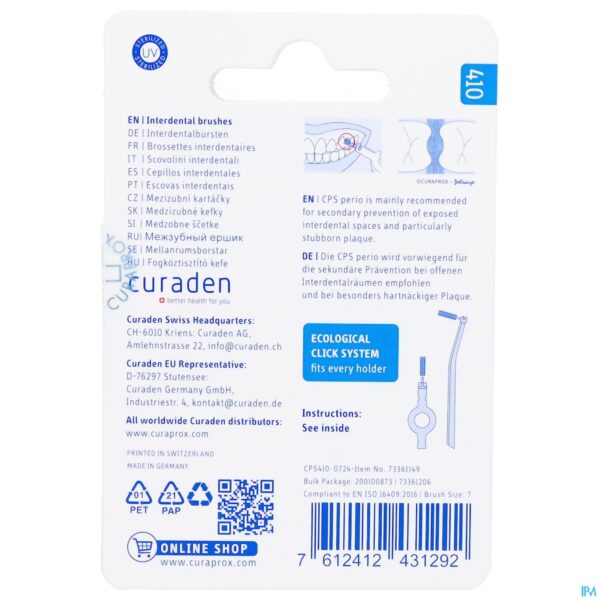 Packshot Curaprox Cps 410 Perio Deep Blue Sky Refill 4