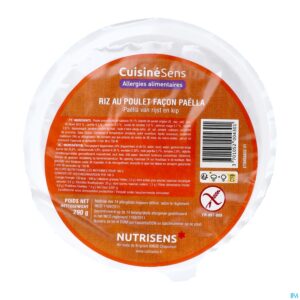 Packshot Nutrisens Cuisinesens Paella Rijst & Kip All 290g