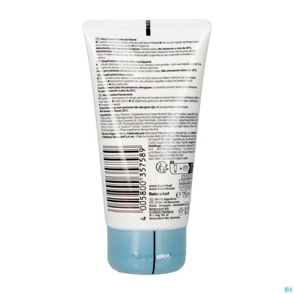 Packshot Eucerin Atopicontrol Handcreme Tube 75ml Nf