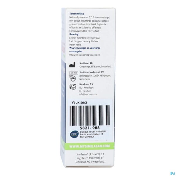 Packshot Similasan Droge Ogen Druppels 10ml