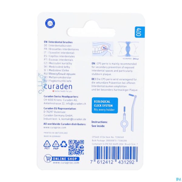 Packshot Curaprox Cps 410 Perio Deep Blue Sky Refill 4