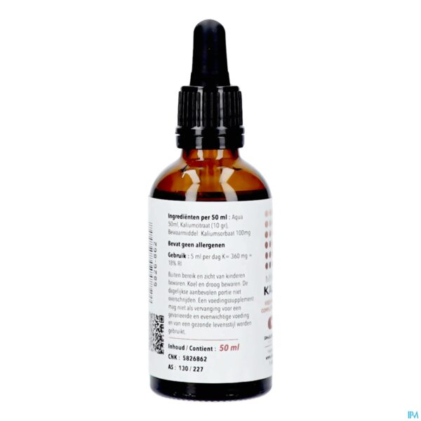 Packshot Mineraal Kalium Druppels 50ml Pharmanutrics