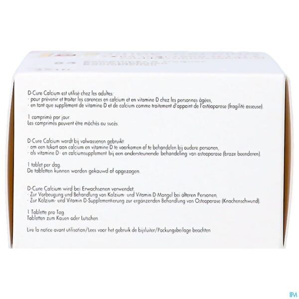 Packshot D-cure Calcium 1000mg/1000 I.E. - 84 Kauwtabletten