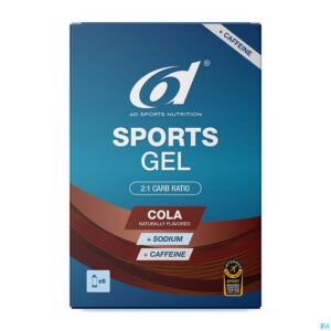 Packshot 6d Sports Gel Cola + Caffeine 6x45ml