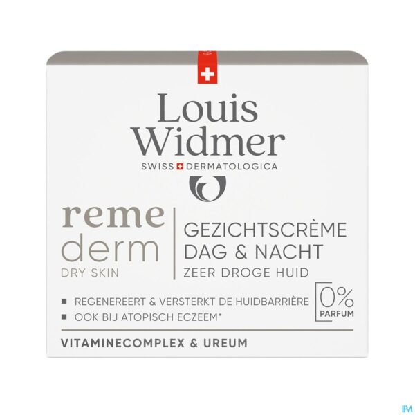 Packshot Widmer Remederm Gezichtscrème Dag & Nacht Zonder Parfum 50ml
