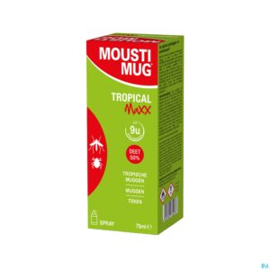 Packshot Moustimug Tropical Maxx Spray 50% Deet 75ml