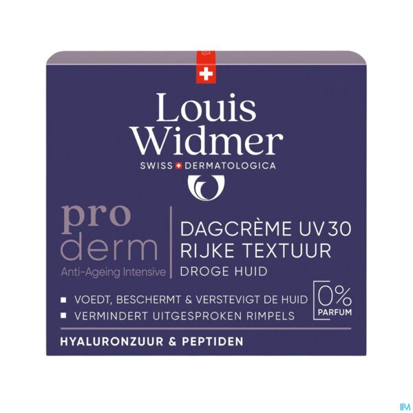 Packshot Widmer Proderm Dagcrème Uv 30 Rijke Textuur Zonder Parfum 50ml
