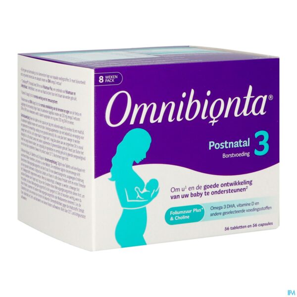 Packshot Omnibionta Postnatal 3 Borstv.8wek Tabl 56+caps 56