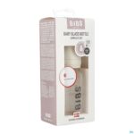 Packshot Bibs Zuigfles Glas 110ml Complete Set Ivory