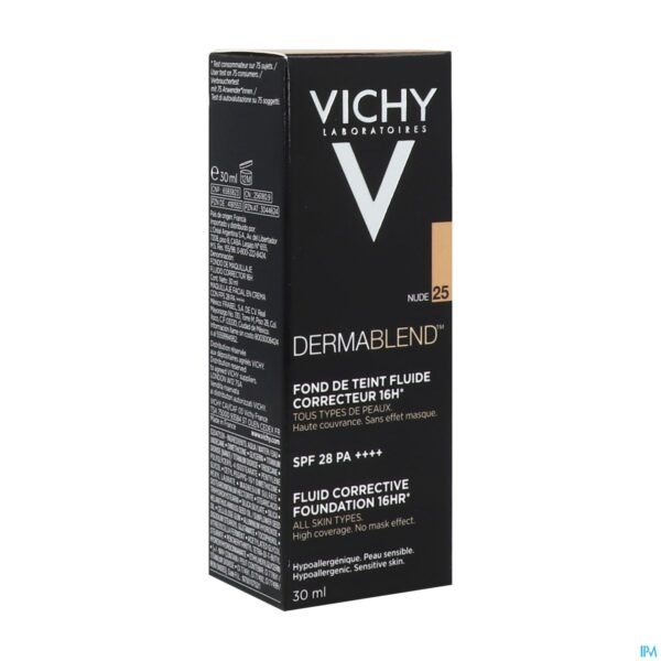 Packshot Vichy Fdt Dermablend Fluide 25 Nude 30ml Packshot Vichy Fdt Dermablend Fluide 25 Nude 30ml