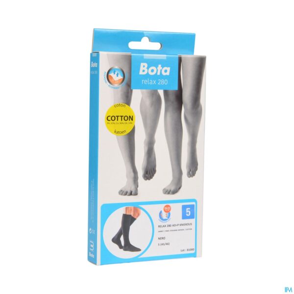 Packshot Bota Relax 280 Katoen Korte Kous Zwart N5 Packshot Bota Relax 280 Katoen Korte Kous Zwart N5