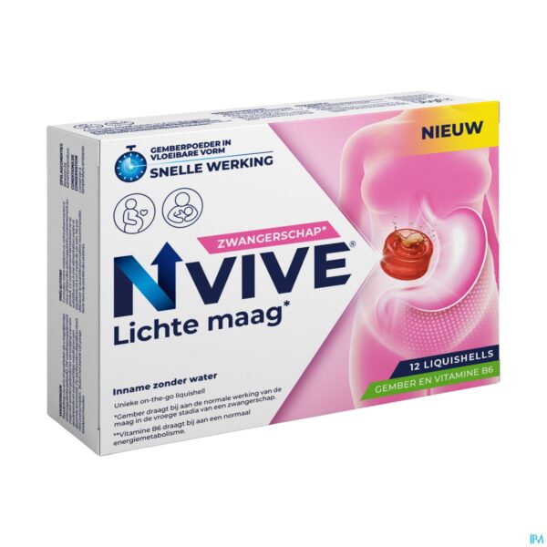 Packshot NVIVE LICHT MAAG BEGINZWANGERSCHAP 12 LIQ TABL Packshot NVIVE LICHT MAAG BEGINZWANGERSCHAP 12 LIQ TABL