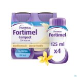 Packshot Fortimel Compact 2.4kcal Vanille 4x125ml
