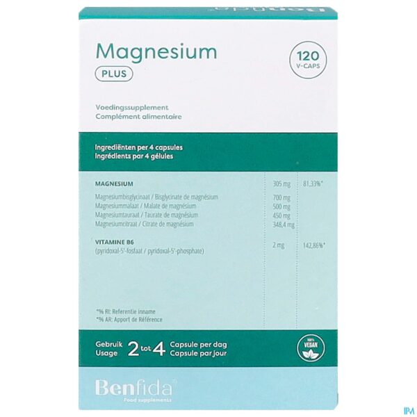 Packshot Benfida Magnesium Plus Caps 120