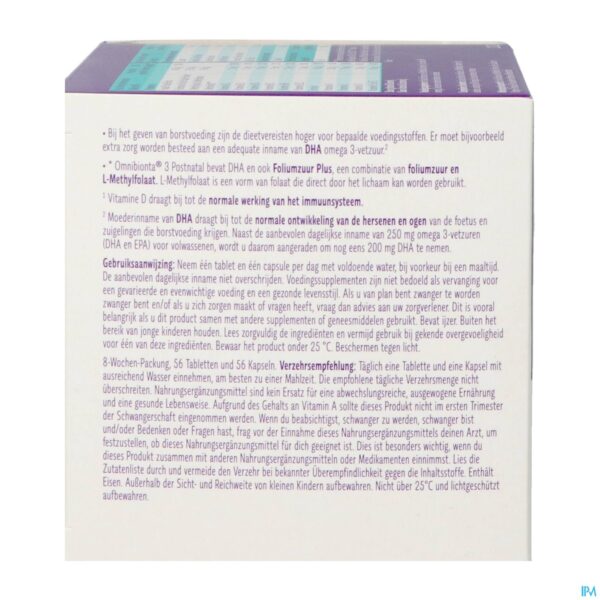 Packshot Omnibionta Postnatal 3 Borstv.8wek Tabl 56+caps 56