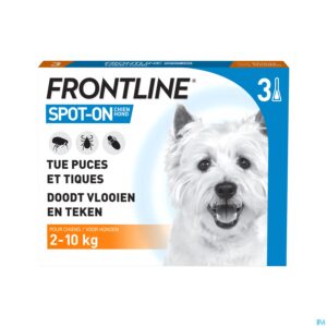 Packshot Frontline Spot On Chien 2-10kg Pipet 3x0,67ml