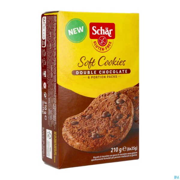 Packshot Schar Soft Cookies Double Choc 210g Revogan