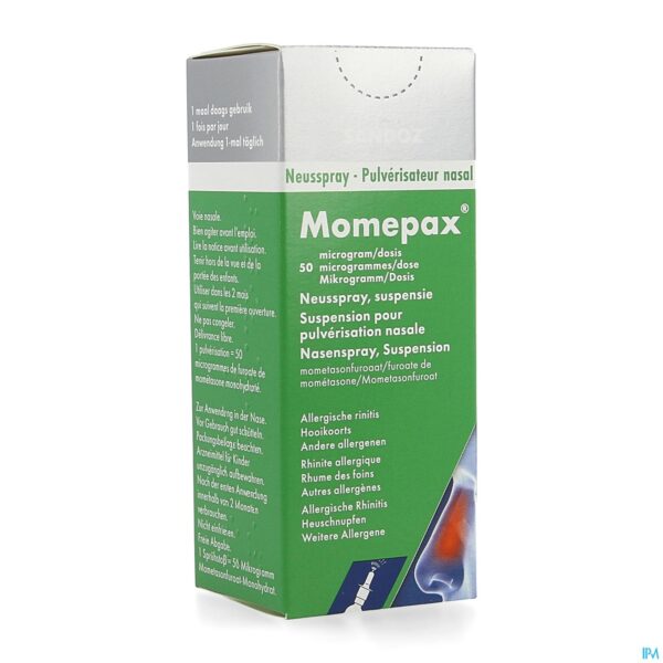 Packshot Momepax 50mcg Neusspray 1x140 Dosissen Packshot Momepax 50mcg Neusspray 1x140 Dosissen