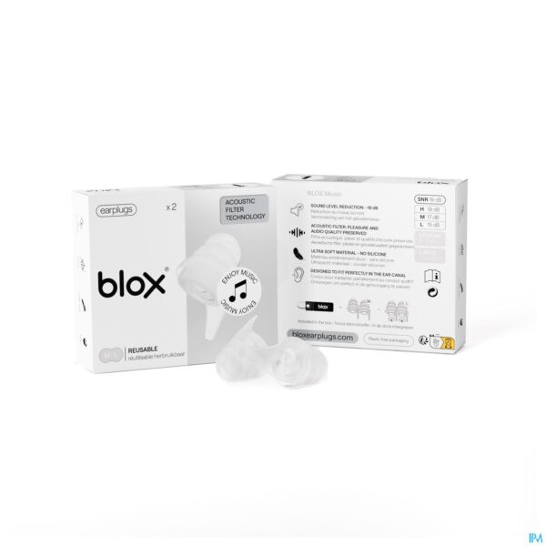 Packshot Blox Music Oordoppen Transparant 1 Paar Packshot Blox Music Oordoppen Transparant 1 Paar