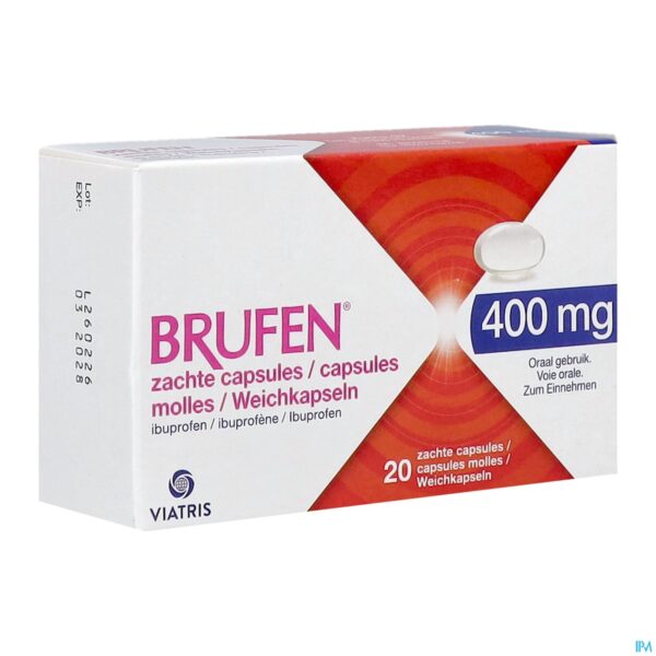Packshot Brufen 400mg Zachte Caps 20