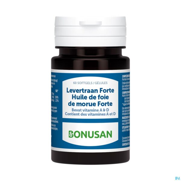 Packshot Levertraan Forte Softcaps 60 Bonusan