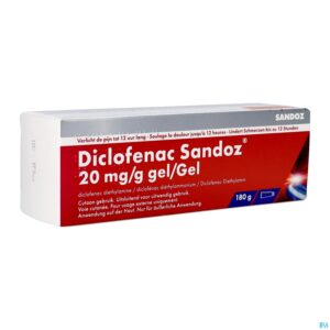 Packshot Diclofenac 180g Sandoz 20mg/g Gel