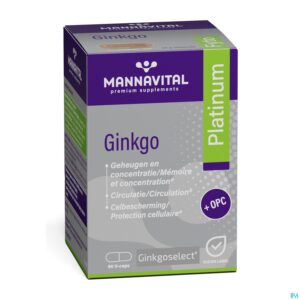 Packshot Mannavital Gingko V-caps 60
