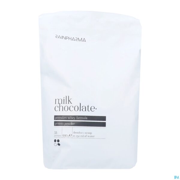 Packshot RAINPHARMA MILK CHOCOLATE 990 G