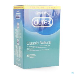 Packshot Durex Classic Natural Condoms 20