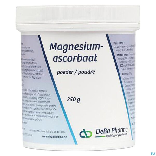 Packshot Magnesiumascorbaat Pdr 250g Deba