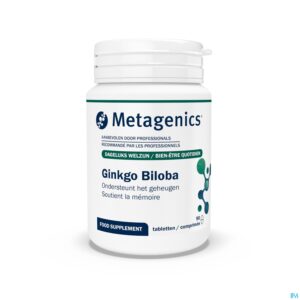 Packshot Ginkgo Biloba Tabl 90x60mg 1647 Metagenics