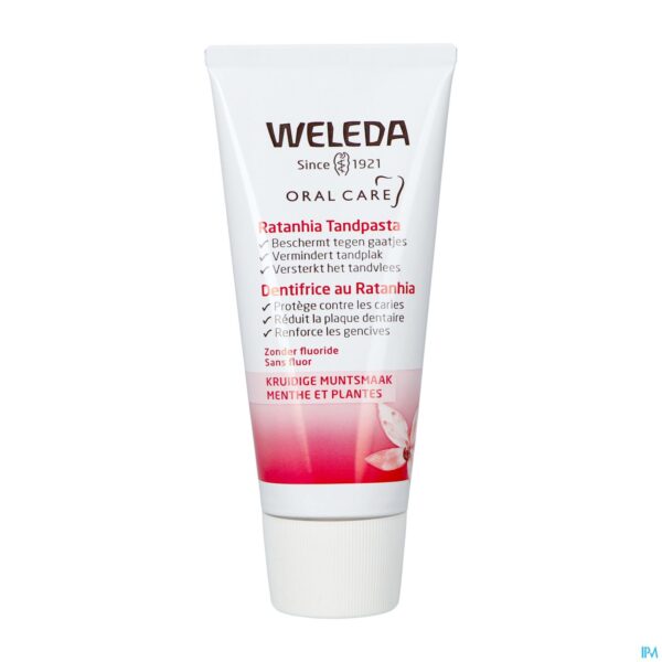 Productshot Weleda Tandpasta Ratanhia Roos 75ml