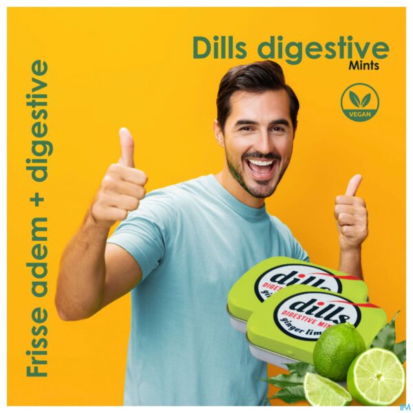 Lifestyle_image Dills Ginger & Lime Mints Z/suiker 15g