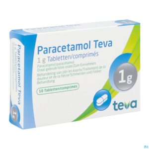Packshot Paracetamol Teva 1g Tabl 10 X 1g Blister