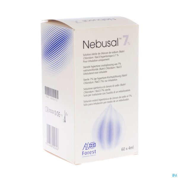 Packshot Nebusal 7% Nacl Amp 60x4ml