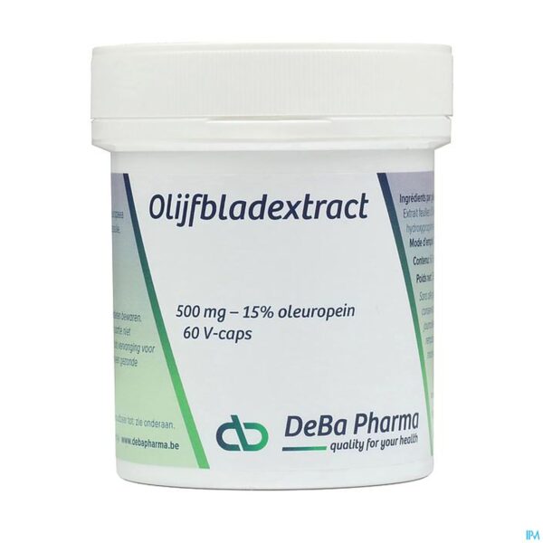 Packshot Olijfblad V-caps 60 Deba