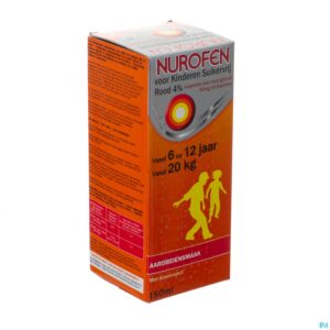 Packshot Nurofen Impexeco 4% Sirop Strawberry Zs Kind 150ml