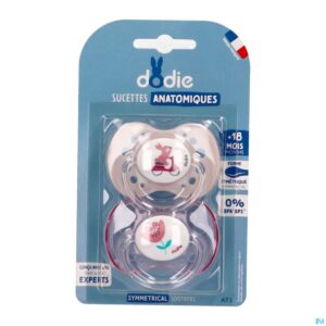 Packshot Dodie Fopspeen Anatomisch +18m Girly Duo 2 A71