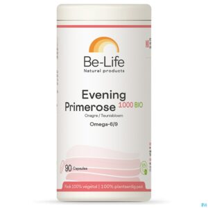 Packshot Evening Primrose 1000 Be Life Bio Caps 90