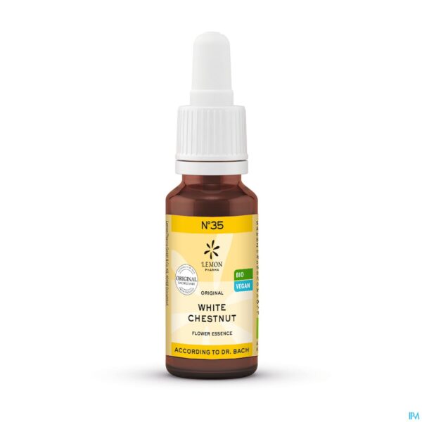 Packshot Bachbloesem Bio N°35 White Chestnut 20ml Packshot Bachbloesem Bio N°35 White Chestnut 20ml