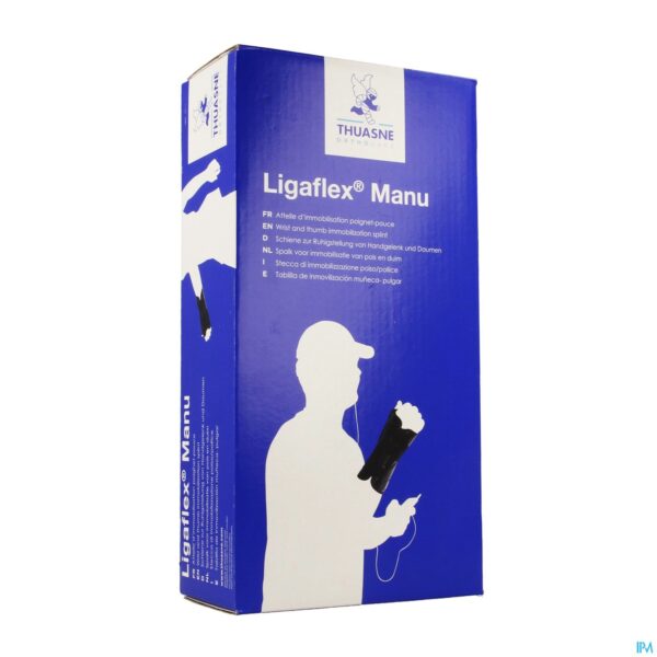 Packshot Thuasne Ligaflex Manu Pols Links Zwart T2