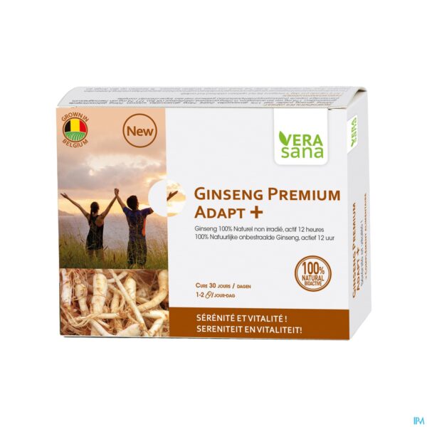 Packshot Ginseng Premium Adapt + Caps 30 Vera Sana