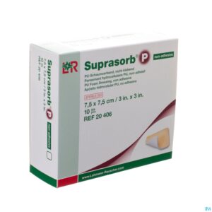 Packshot Suprasorb P Schuimverb Pu N/adh Wcl 7,5x 7,5cm 10