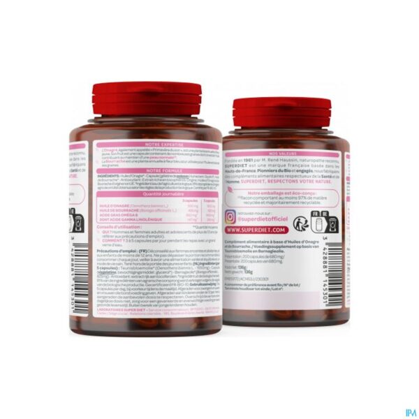 Packshot Superdiet Onagre Bourrache Caps 200