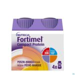 Packshot Fortimel Compact Protein Perzik-mango 4x125ml