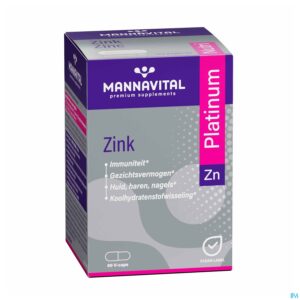 Packshot Mannavital Zink Platinum V-caps 60