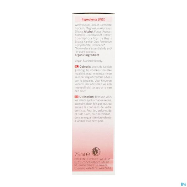 Packshot Weleda Tandpasta Ratanhia Roos 75ml