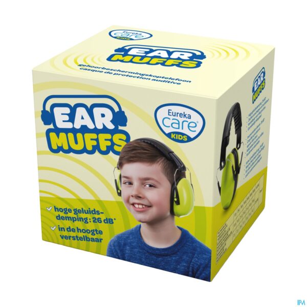 Packshot Eureka Care Gehoorbescherm. Koptelefoon 3-12j Fluo