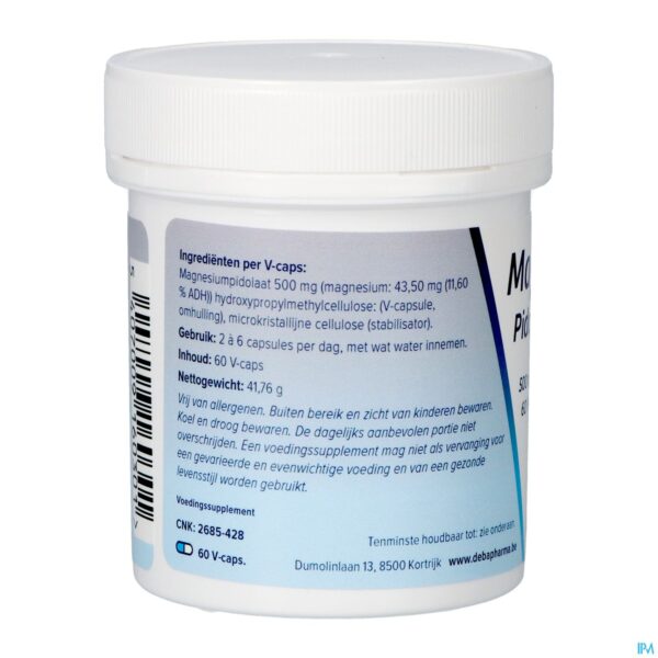 Packshot Magnesiumpidolaat V-caps 60x500mg Deba